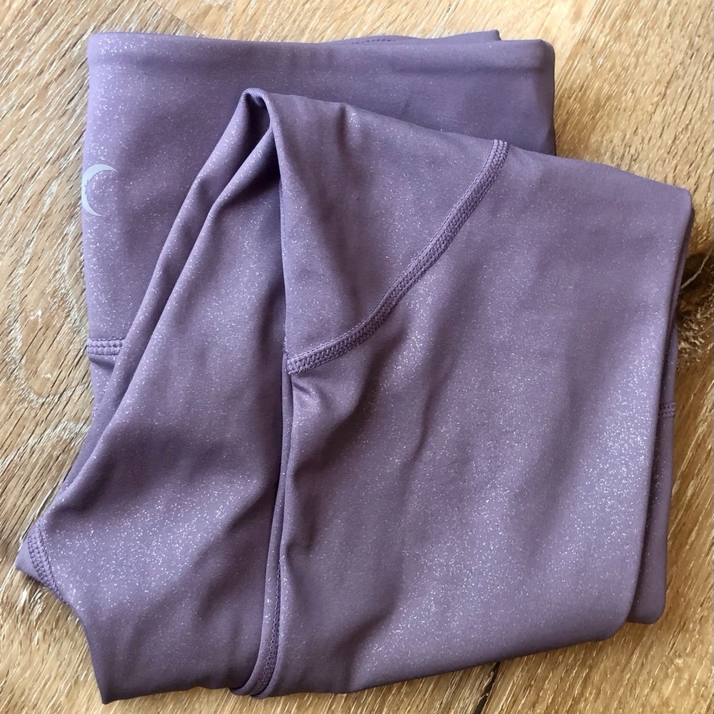 Zyia Active Sparkle Mauve Leggings with Subtle Glitter - 6-8